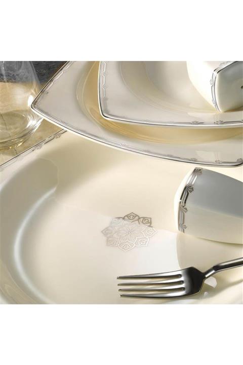 Kütahya Porselen Bone Mare 62 Parça 1139720 Desenli Yemek Takımı