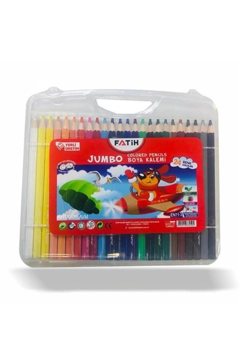 Fatih 24 Renk Jumbo Kuru Boya Kalemi Çantalı