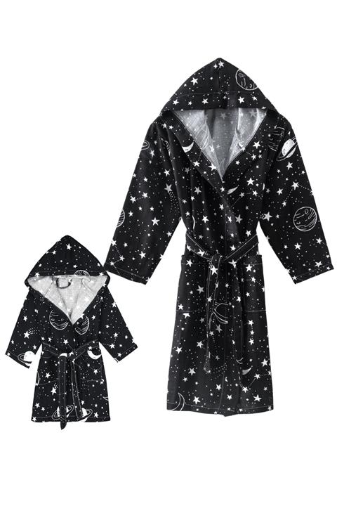 Home&Bath Ebeveyn&çoçuk 2'li Pamuk Müslin Bornoz Hubble