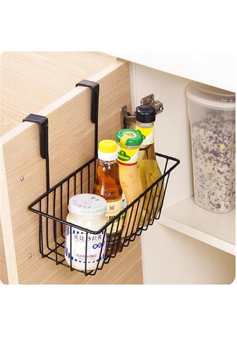 C8HOME Düzenleyici Metal Sepet Dolap Kapak Arkası Askılı Raf