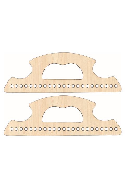 saray lazer Toptan Ahşap Çanta Kulp Model 28 - 25x10 - Akçaağaç - 24 Çift