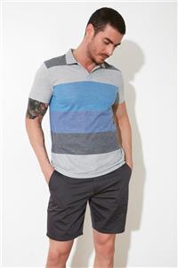 TRENDYOL MAN Gri Erkek Regular Fit Polo Yaka T-shirt TMNSS21PO0055