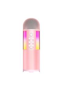 Soaiy Mc12 Karaoke Mikrofon Profesyonel Bluetooth Hoparlör Pembe + Popsocket