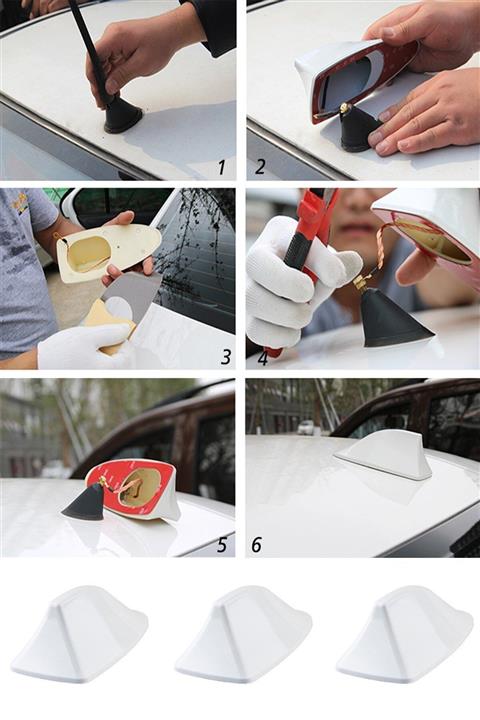 ERSESUAR Reno Megane 2 Hatchback Uyumlu Beyaz Renk Köpek Balığı Sırtı Shark Anten Balina Yüzgeç Alıcı