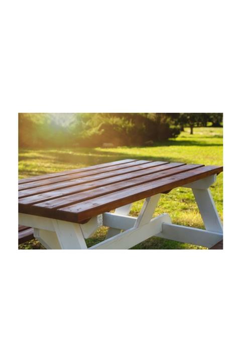 MANDU 6 Kişilik Ahşap Piknik Masası