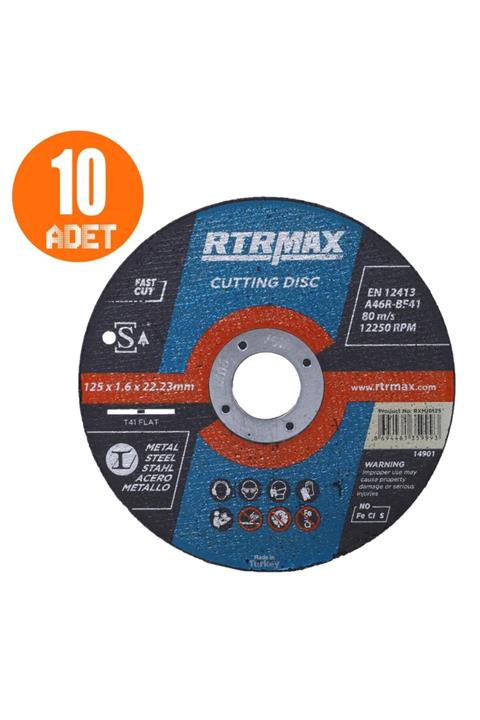 Badem10 Rtrmax Inox Metal Kesici Taş Disk 125x1.6x22.23 Mm (10 Adet)