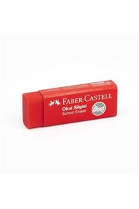 Faber Castel L Kırmızı Renk Okul Silgisi Büyük 10 Adet