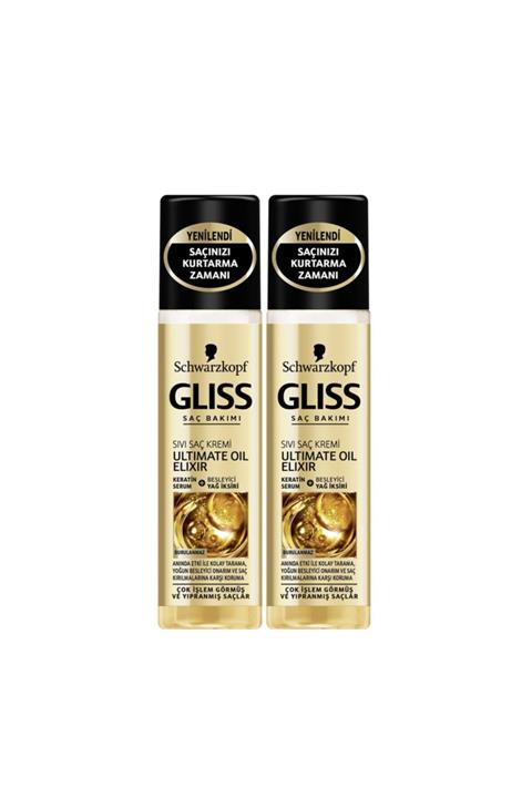 Gliss Ultımate Oıl Elıxır Sıvı Saç Kremi 200 ml x 2 Paket