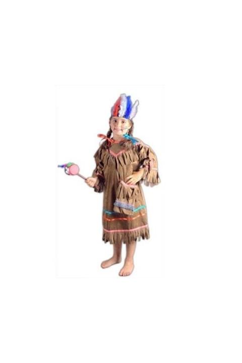 Ufuk Şaka Oyunları Merkezi Kız Çocuk Kızılderili Kostüm ( 7-8 Yaş )