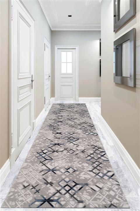 ALgorand Home Yıkanabilir Kaymaz Taban Kesme Rulo Yolluk Gri