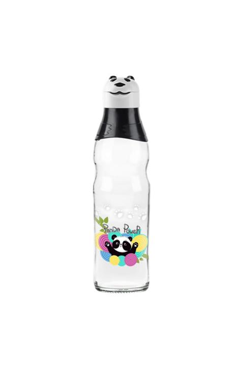 Titiz Plastik Panda Desenli Cam Suluk 1000 Ml Matara Su Şişesi Sürahi