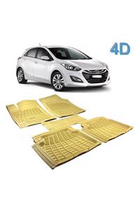 AutoEN Hyundai İ30 2012-2014 Kesimli 4D Havuzlu Paspas Seti Bej