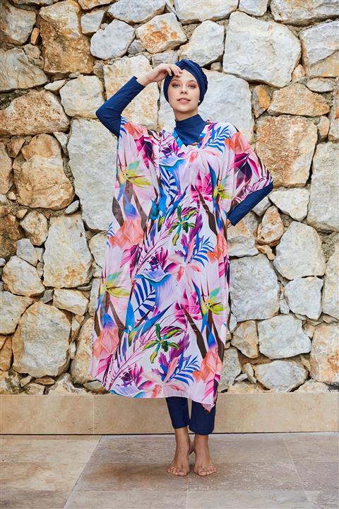 Adasea Kadın Tesettür Mayo Üzerine Pareo