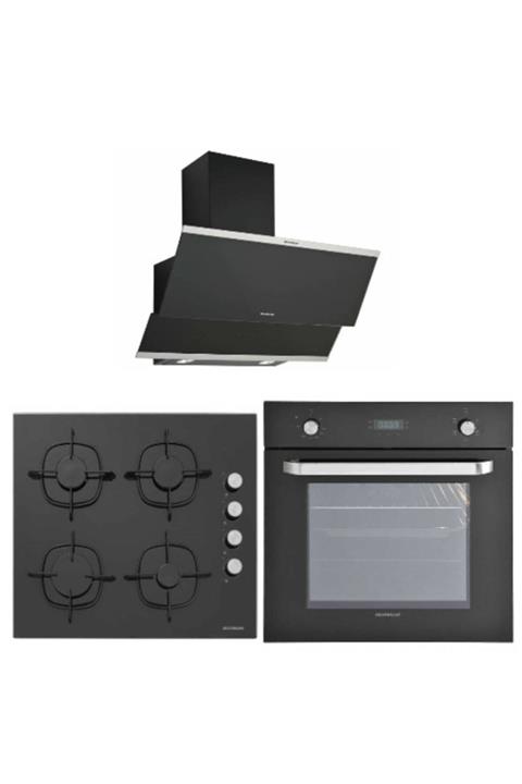 Silverline Ankastre Silverline Siyah Cam Ankastre Set