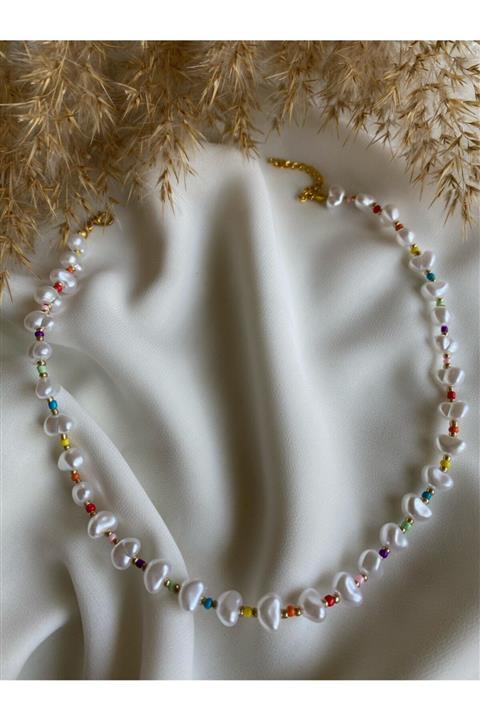 Lani Aksesuar İnci Choker Kolye - Renkli