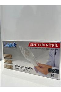 lepik Şeffaf Pudrasız Sentetik Nitril M Beden Eldiven 1 Paket 100 Adet