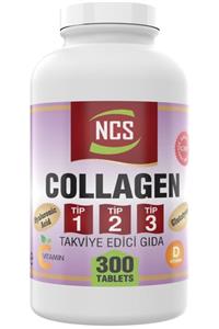 NCS 300 Tablet Hidrolize Collagen (kolajen) Type (tip) 1-2-3 Hyaluronic Acid Vitamin C & D Glutatyon