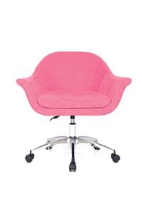 Melsahome Noa Çalışma Koltuğu Pembe Renk Ve Metal Ayak