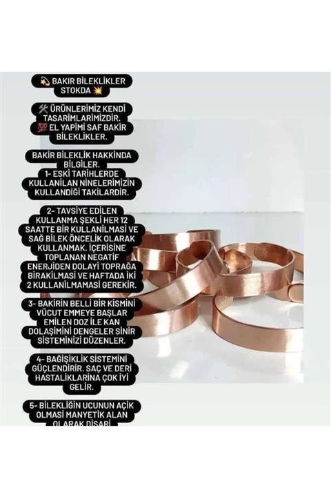 İSPARTALİ KEHRİBAR Bakır Bilezik