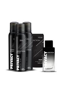 Privacy Addiction Edt Erkek Parfüm 100 ml + 3'lü Deodorant 150 ml ADD2-2