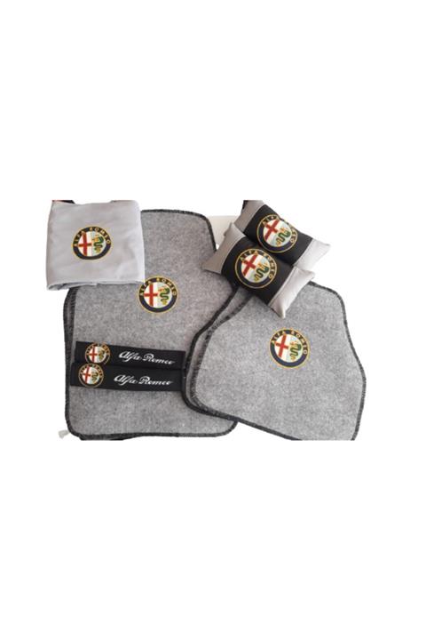 sekutuning Alfa Romeo 156 Gri Penye Kılıf,kemer Konforu,deri Yastık Ve Halı Paspas Set