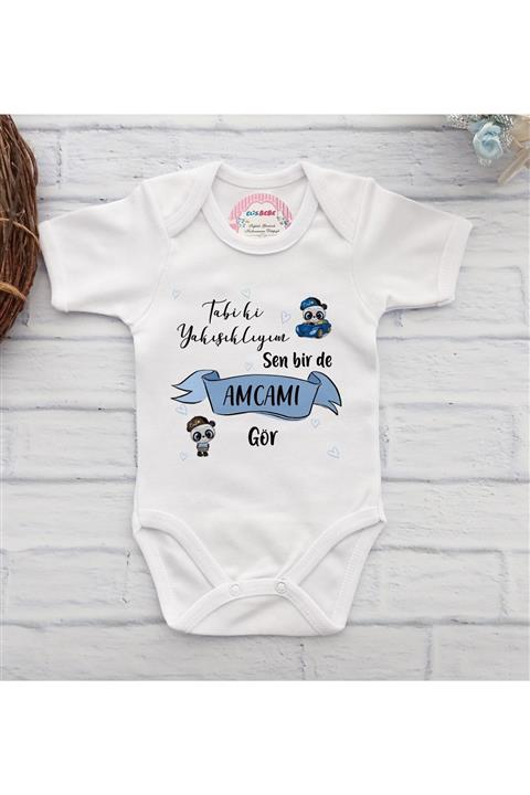 Elis Bebe Sen Bir De Amcamı Gör Baskılı Zıbın Amca Badi