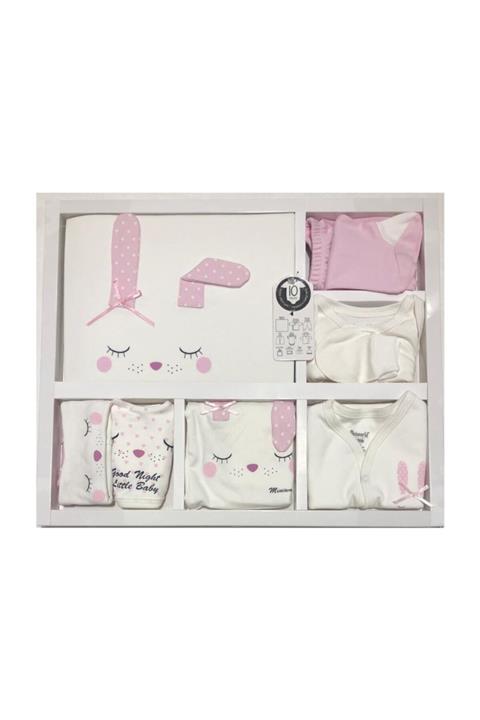 Miniworld Kız Bebek Uyuyan Tavşan Somon 10'lu Hastane Çıkışı %100 Organik