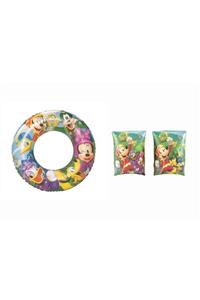 elife shop Es91002-4 Lisanslı Mickey Mouse Havuz Deniz Simit Kolluk Seti 2’li Set