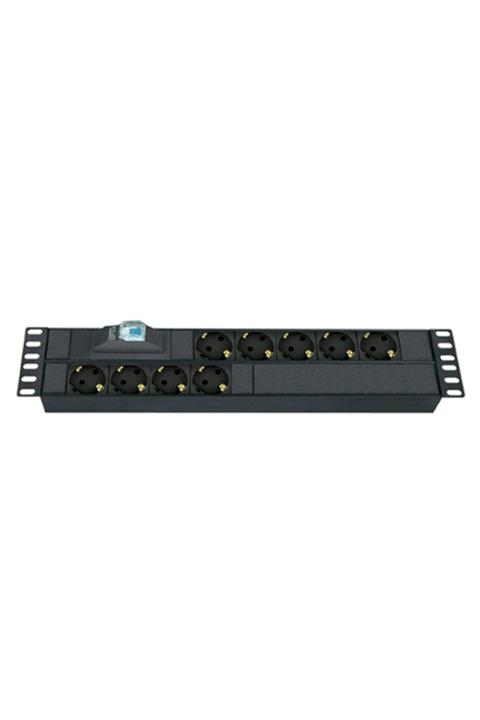 cabex 9xdın49440 Soketli Schuko Grup Priz, 19'' 2u, Aluminyum Profil Gövdeli