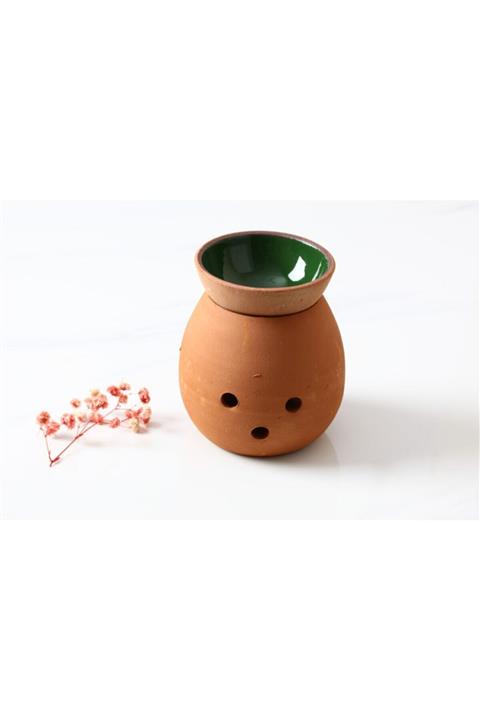 HEDİYESELİ Çömlek Yeşil Kapaklı Buhurdanlık