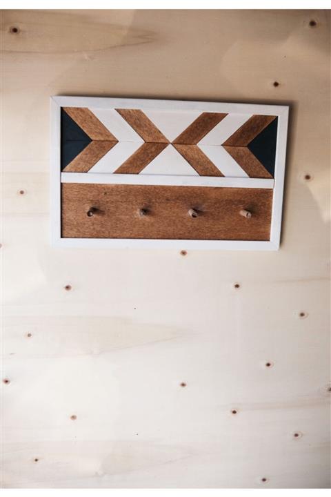 Ekinokshome Ahşap Duvar Askılık, Anahtarlık, Renkli Antre, Çoçuk Odası Askısı 40