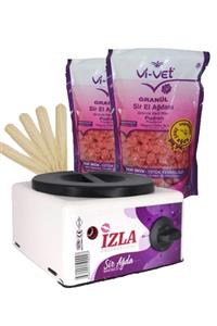 Vivet Izla Sir Ağda Makinesi +2x250g Pudralı Soyulabilen Boncuk Ağda + Spatula Seti & Waxing Machine