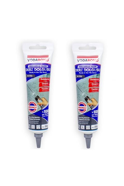 Vodaseal Hazır Derz Dolgu Gaga Uçlu Renk Seçenekli 2 Adet Gri 250 Gr