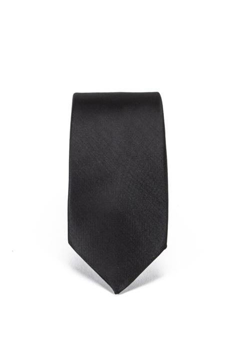 Tudors Siyah Üzeri Desenli Ince Erkek Kravat