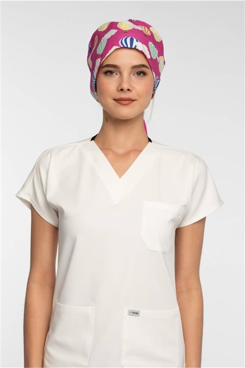 Owlet Medikal Pembe Balon Desenli Cerrahi Tesettür Bone