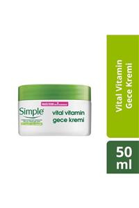 Simple Vital Vitamin Hassas Ciltlere Uygun Gece Cilt Bakım Kremi 50 Ml