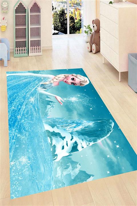 Resmiro Elsa Prenses Desenli Dijital Baskılı Halı