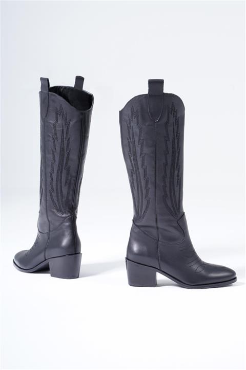 CZ London Hakiki Deri Kadın Western Çizme