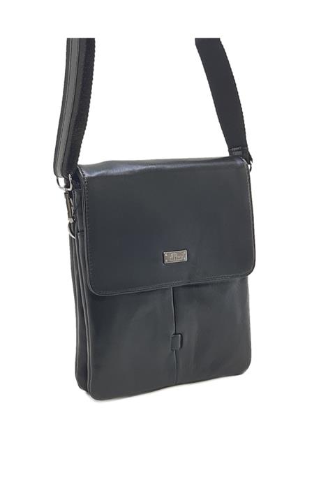 Baginn Hakiki Deri Siyah Erkek Postacı Çantası