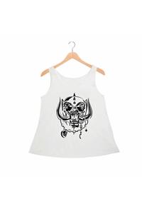 Alfa Tshirt Kadın Beyaz Motörhead Standart Kesim Atlet