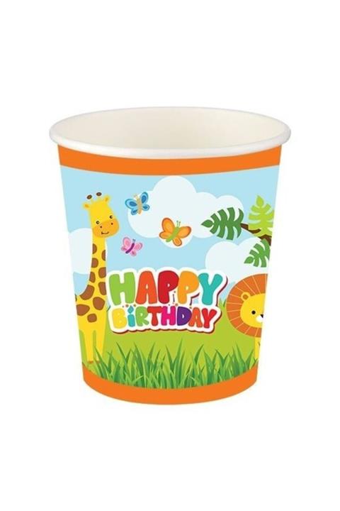 LAUREL DREAM Sevimli Hayvanlar Safari Karton Bardak 8 Adet