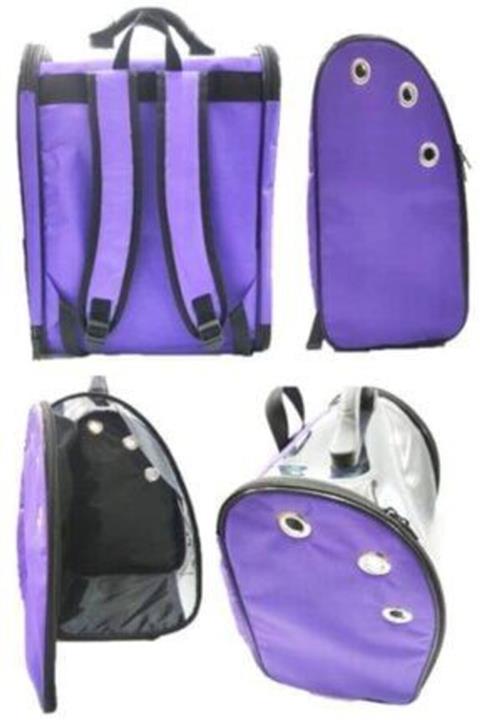 Ksburda Şeffaf Hava Delikli Evcil Kedi Köpek Taşıma Sırt Çanta Mor