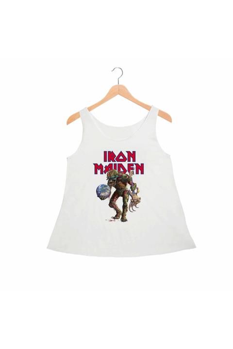 Alfa Tshirt Iron Maiden Kadın Atlet Standart Kesim