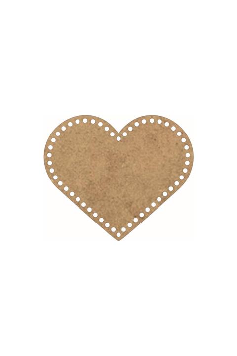saray lazer Toptan Ahşap Taban Kalp - 40x40 - Kraft - 24 Adet
