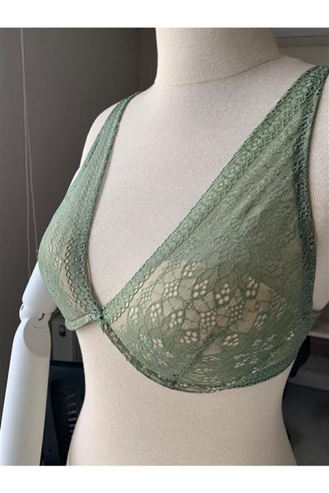 Cansoy 159 Kadın Angel Dantelli Boş Sütyen Haki 159
