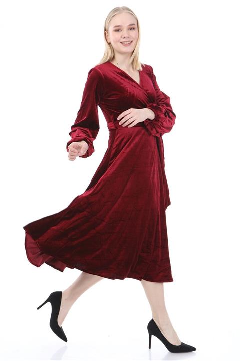 AREMTEX Kadın Vyaka Kemerli Elbise