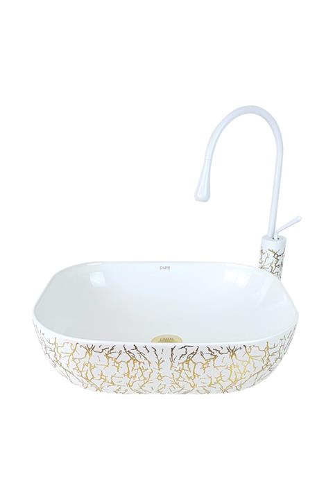 Pure Concept Marble Beyaz Gold Tezgah Üstü Çanak Lavabo