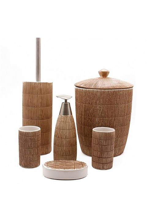 ÜnEv 6 Parça Çöp Kovalı Seramik Banyo Seti