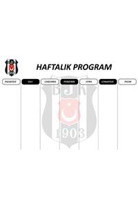 Ünsal Desing Beşiktaş Taraftarlı Pvc Kaplama Yazılabilir Haftalık Planlayıcı
