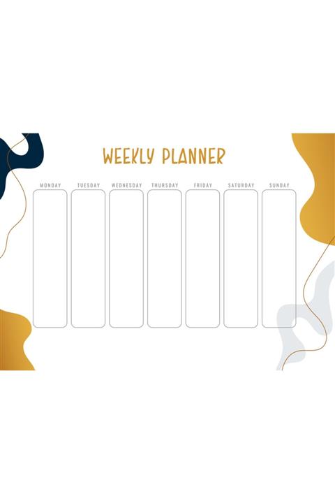Ünsal Desing Haftalık Planlayıcı Pvc Kaplama Yazılıp Silinebilir (ingilizce)